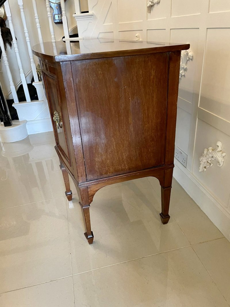 Quality Antique Edwardian Inlaid Mahogany Bow Fronted Sideboard - Image 9